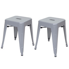 2er-Set Hocker MCW-A73, Metallhocker Sitzhocker, Metall Industriedesign stapelbar