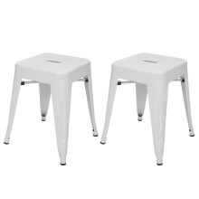 2er-Set Hocker MCW-A73, Metallhocker Sitzhocker, Metall Industriedesign stapelbar