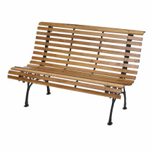 Gartenbank MCW-F97, Sitzbank Parkbank Holzbank, 2-Sitzer Gusseisen Holz 122cm 22kg