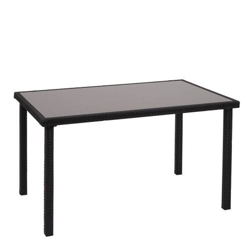Poly-Rattan Tisch MCW-G19, Gartentisch Balkontisch, 120x75cm