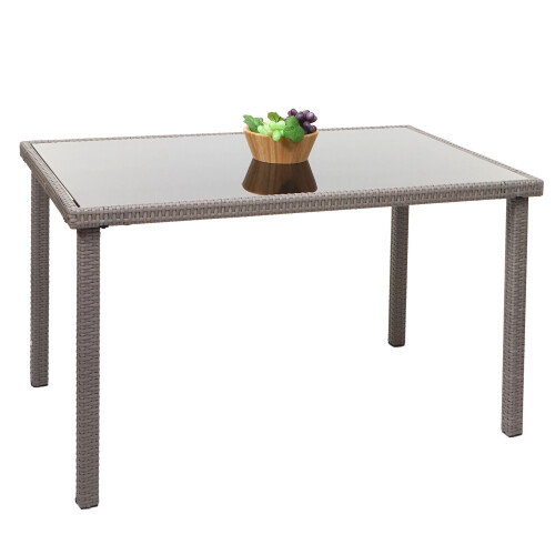 Poly-Rattan Tisch MCW-G19, Gartentisch Balkontisch, 120x75cm 1