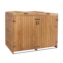 XL 2er-/4er-Mülltonnenverkleidung MCW-H74, Mülltonnenbox, erweiterbar 126x158x98cm Holz MVG