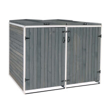 XL 2er-/4er-Mülltonnenverkleidung MCW-H74, Mülltonnenbox, erweiterbar 126x158x98cm Holz MVG