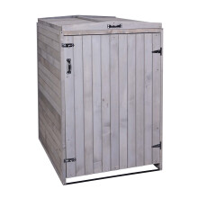 XL 1er-/2er-Mülltonnenverkleidung MCW-H74, Mülltonnenbox, erweiterbar 126x80x98cm Holz MVG