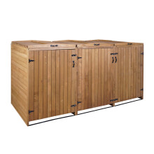 XL 3er-/6er-Mülltonnenverkleidung MCW-H74, Mülltonnenbox, erweiterbar 126x238x98cm Holz MVG