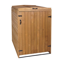 XL 1er-/2er-Mülltonnenverkleidung MCW-H74, Mülltonnenbox, erweiterbar 126x80x98cm Holz MVG