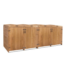 XL 4er-/8er-Mülltonnenverkleidung MCW-H74, Mülltonnenbox, erweiterbar 126x316x98cm Holz MVG