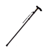 Hiking Pole Telescopic Trekking Poles Foldable Walking Stick Metal Cane Black Outdoor For Elderly
