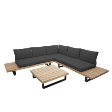 Garten-Garnitur MCW-H54, Garnitur Sitzgruppe Lounge-Set, Spun Poly Akazie Holz MVG Alu