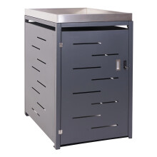 XL 1er-/2er-Mülltonnenverkleidung MCW-H40, Mülltonnenbox, Pflanzkasten Edelstahl-Metall 40kg 125x75x102cm erweiterbar
