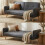 Schlafsofa MCW-J18, Couch Klappsofa Gästebett Bettsofa, Schlaffunktion Stoff/Textil 185cm 2