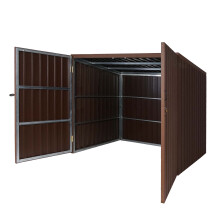 Mülltonnenverkleidung MCW-J29, Mülltonnenbox für Müllcontainer 660-1100L, WPC Metall 172x213x160cm