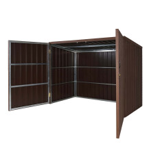 Mülltonnenverkleidung MCW-J29, Mülltonnenbox für Müllcontainer 660-770L, WPC Metall 172x213x112cm