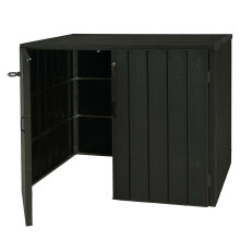 2x copribidoni box spazzatura rifiuti MCW-J28 Premium XL 102x142x117cm acciaio WPC