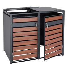 Set 2x copribidoni box spazzatura rifiuti MCW-J81 XL 98x142x117cm