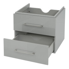 (grau) Premium Waschbeckenunterschrank MCW-D16, Waschtischunterschrank Waschtisch Badmöbel, hochglanz 60cm