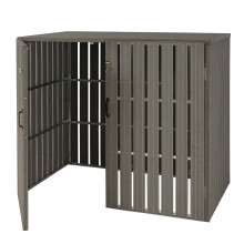 2x copribidoni box spazzatura rifiuti MCW-J28 XL 100x140x115cm acciaio WPC