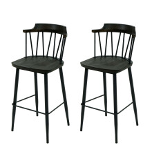 Set 2x sgabelli bistrot MCW-G69b legno metallo verniciato