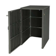 Copribidone box spazzatura rifiuti MCW-J28 Premium XL 105x80x117cm acciaio WPC
