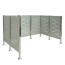 Mülltonnen-Zaun MCW-J55, Mülltonnenverkleidung Mülltonnenaufbewahrung, 150x243x163 Metall