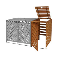 Modulo aggiuntivo per copribidoni box spazzatura rifiuti MCW-J44 98x68x120cm legno abete