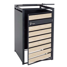 Copribidone box spazzatura rifiuti MCW-J81 80x68x117cm acciaio antracite