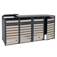 Set 4x copribidoni box spazzatura rifiuti MCW-J81 XL 98x284x117cm