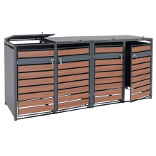 XL 4er/8er-Mülltonnenverkleidung MCW-J81, Mülltonnenbox, Metall 118kg anthrazit