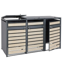 Set 3x copribidoni box spazzatura rifiuti MCW-J81 XL 98x215x117cm