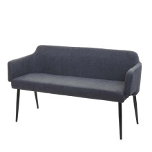 Panca da interni con braccioli elegante moderno 133cm MCW-L13 legno tessuto
