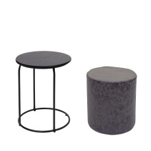 Lot de 2 tabourets/tables d'appoint MCW-K48