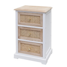 Kommode MCW-K87, Schubladenschrank Schrank, Holz Rattan 63x40x28cm