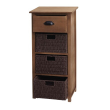 Kommode MCW-K84 mit Körben, Schrank Schubladenschrank, Holz 83x40x29cm