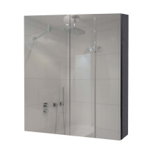 Spiegelschrank MCW-B19b, Badschrank Hängeschrank, 2 Regalböden hochglanz MVG-zertifiziert 70x60x16cm