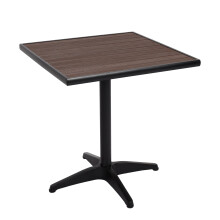 Gartentisch MCW-J95, Balkontisch Bistrotisch, Gastronomie Outdoor-Beschichtung Alu Holzoptik