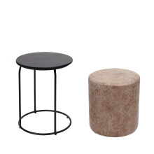 Lot de 2 poufs/tables d'appoint MCW-K48