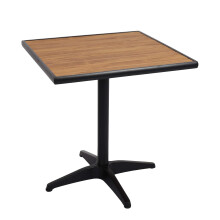 Gartentisch MCW-J95, Balkontisch Bistrotisch, Gastronomie Outdoor-Beschichtung Alu Holzoptik