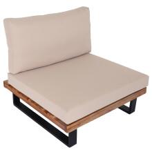 Lounge-Sessel MCW-H54, Garten-Sessel, Spun Poly Akazie Holz MVG-zertifiziert Aluminium