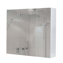Spiegelschrank MCW-B19b, Badschrank Hängeschrank, 6 Regalböden hochglanz MVG-zertifiziert 70x80x16cm