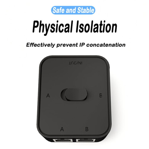 2 Port Gigabit Network  RJ45  Network Splitter Cable Extender 2 Way External Network Switcher Splitter-White 1