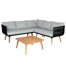 Garten-Garnitur MCW-L30, Garnitur Sitzgruppe Lounge-Set Sofa, Akazie Holz MVG-zertifiziert