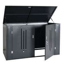 Garage biciclette armadio 2 posti con serratura MCW-K64 acciaio zincato 121x202x100cm antracite
