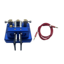 Automatische Morse Dual-Paddle Telegraafsleutel CW Sleutel voor Ham Radio Gebruikers voor Amateur HAM RADIO CW Paddle Sleutel Amateur Blauw