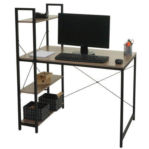 Bureau avec étagère MCW-K81 1