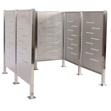 Recinzione fendivista bidoni box spazzatura rifiuti MCW-J55 151x165x165cm ~ acciaio inox