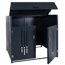 Müllcontainerverkleidung MCW-M54, Müllcontainerbox Industrie-Abfallcontainer, Container bis 1100L 154x160x136cm, Stahl