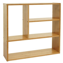 Scaffale libreria mensola portaoggetti pensile MCW-M22 50x50x15cm bambù