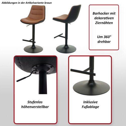 Tabouret de bar MCW-L85 (lot de 2) 1