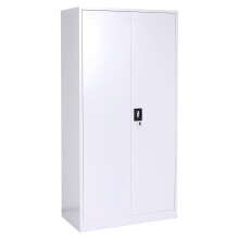 Armadio da ufficio archivio faldoni con serratura MCW-L60 2 ante 6 ripiani acciaio 185x90x45cm grigio