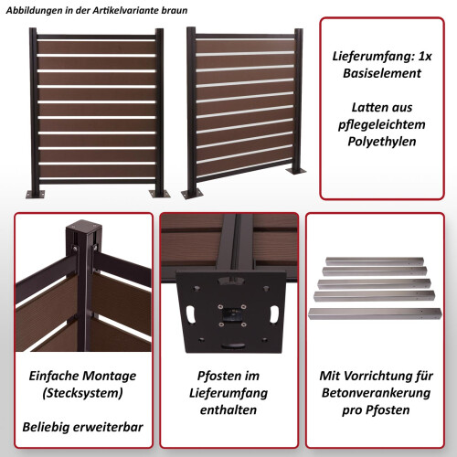 Clôture pour poubelles en aluminium MCW-K57 1